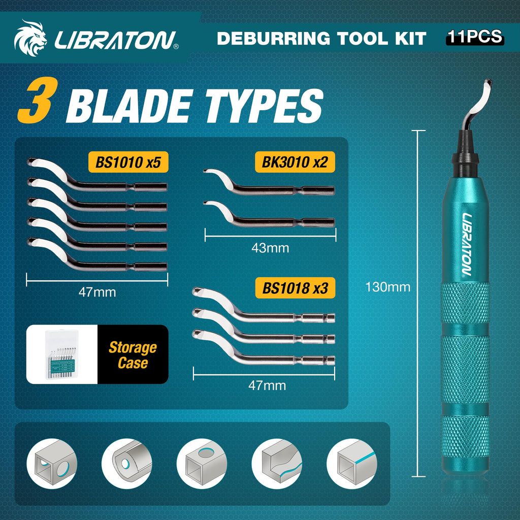 Libraton Deburring Tool, Deburring Tool for 3D Printing with 10 HSS Blades