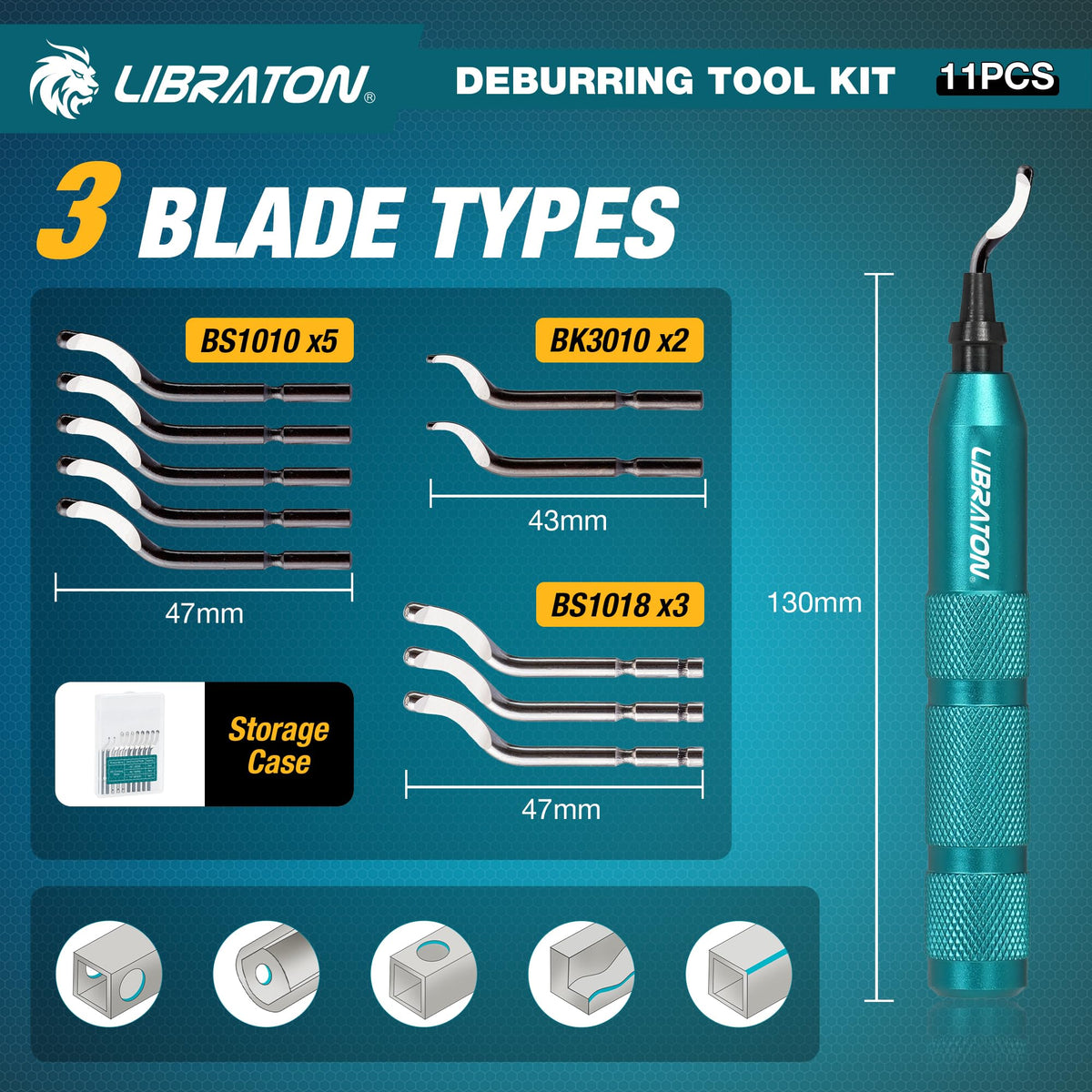 Libraton Deburring Tool, Deburring Tool for 3D Printing with 10 HSS Blades