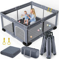 Modular Foldable Baby Playpen & Safety Activity Yard with Locking Walk-Through Gate for Infants & Toddlers