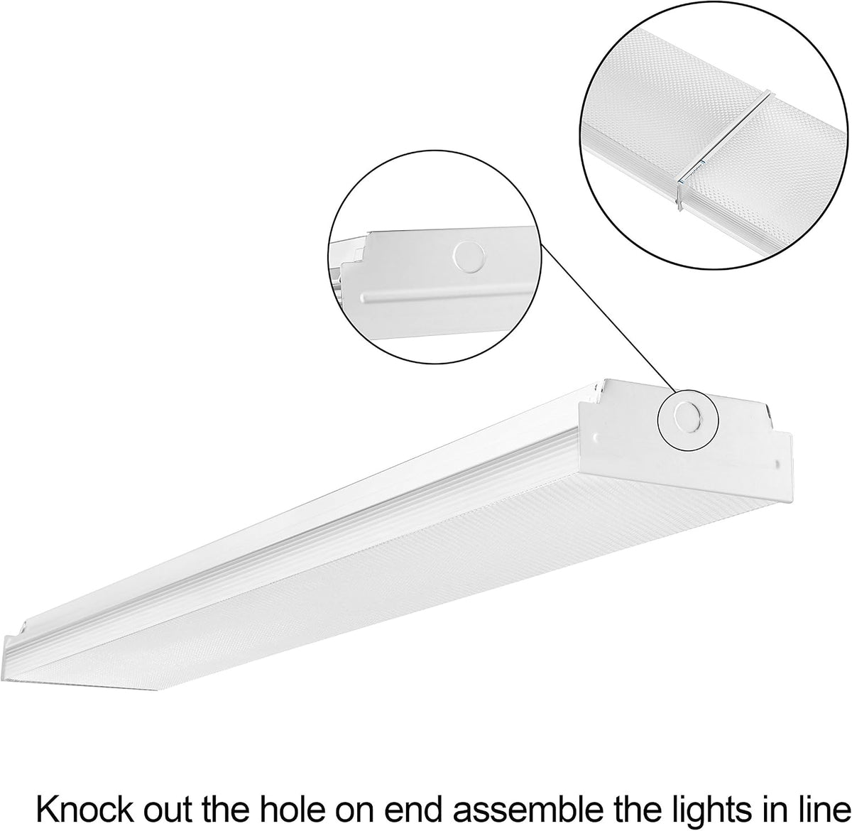 FAITHSAIL 4FT LED Wraparound 40W 4 Foot LED Shop Lights for Garage, 4400lm 4000K Neutral White, Wrap Light, 48 Inch Light Fixtures Flush Mount Office Ceiling Lighting, Fluorescent Tube Replacement