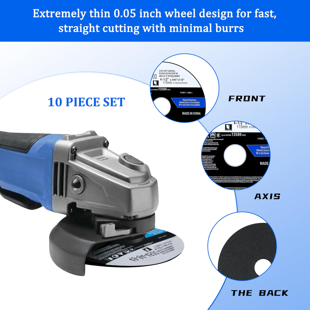 4-1/2" Cutting Wheels for Milwau-kee Grinders - 10 Pack