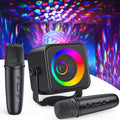 Portable Karaoke Microphone Machine: Bluetooth Karaoke Speaker with Disco Light Wireless Microphones for Adults Kids