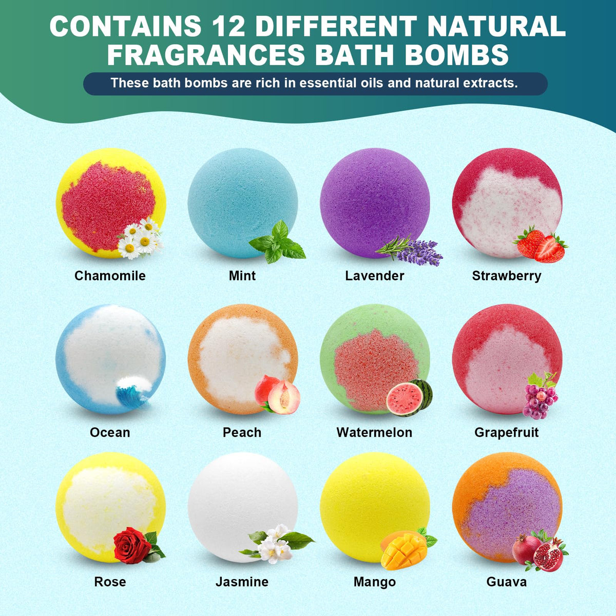 Bath Bombs Birthday Gifts for Women & Men, 12 Pack Spa Relaxing Self Care