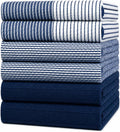 Premium Kitchen Towels 6 Pack 100% Cotton, 20"x28" Dish Towels - Navy Blue | Large Flat & Terry Kitchen Linen Set