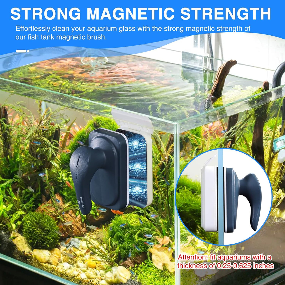 Aquarium Magnetic Glass Cleaner, Fish Tank Algae Cleaning Tool
