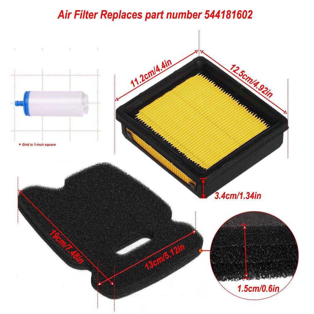 HIFROM Air Pre Inner Filter Combo Fuel Filter Spark Plug Tune Up Kit Compatible with Husq-varna Partner Concrete Cut Off Saw Power Cutter K750 K 750 506 36 72-01 506 36 72-02