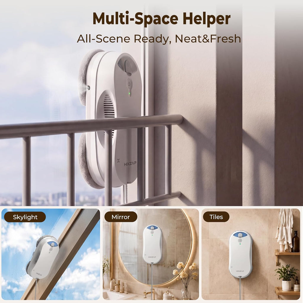 X6 Window Cleaning Robot for High Windows, Inside/Outside, 6400Pa Suction