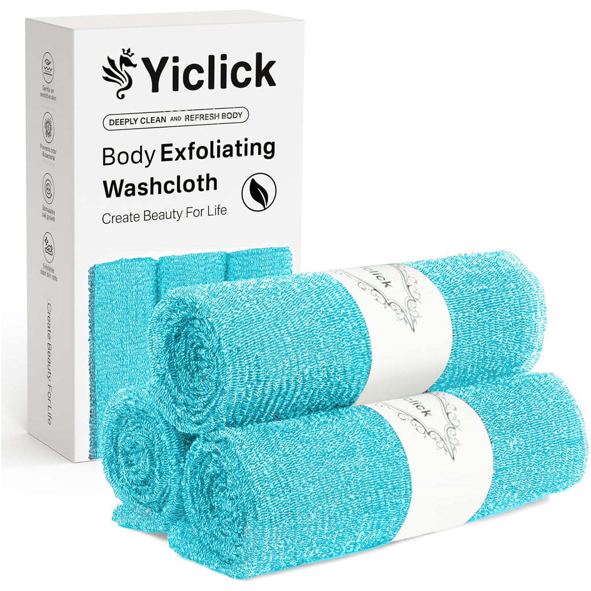 Exfoliating Washcloth Towel, Japanese Exfoliating Wash Cloth, Korean Body Scrubber Exfoliator, Back Scrubber Washer