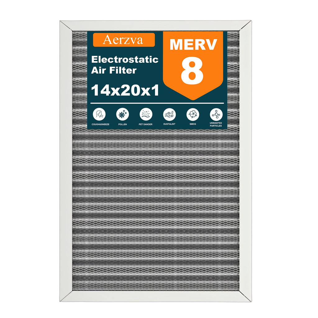 14x20x1 Reusable Air Filter, Washable, MERV 8, Permanent Electrostatic Air Filter, Lasts a Lifetime, Breathe Safely