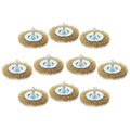 Rebower 10pcs 3in Wire Wheels for Drill with 1/4in Shank, Copper-Plated