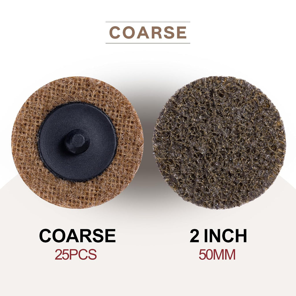 25 PCS Sanding Discs 2 Inch Coarse Quick Change Disc with 1/4" Shank