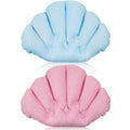 2 Pcs Shell Shape Inflatable Bath Pillow with Suction Cups