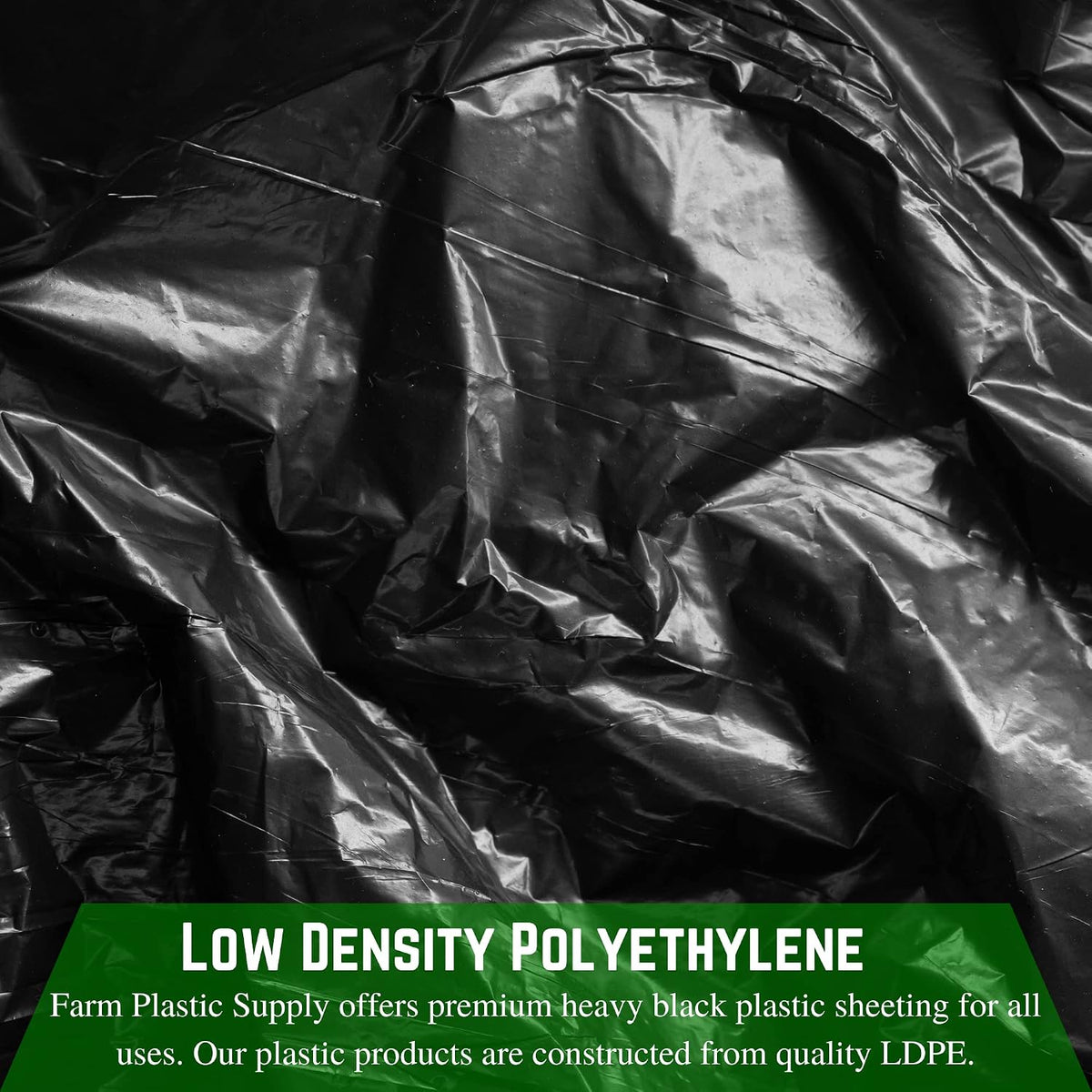 Black Plastic Sheeting - 4 mil - (8' x 100') - Polyethylene Vapor Barrier, Painters Tarp, Heavy Duty Roll