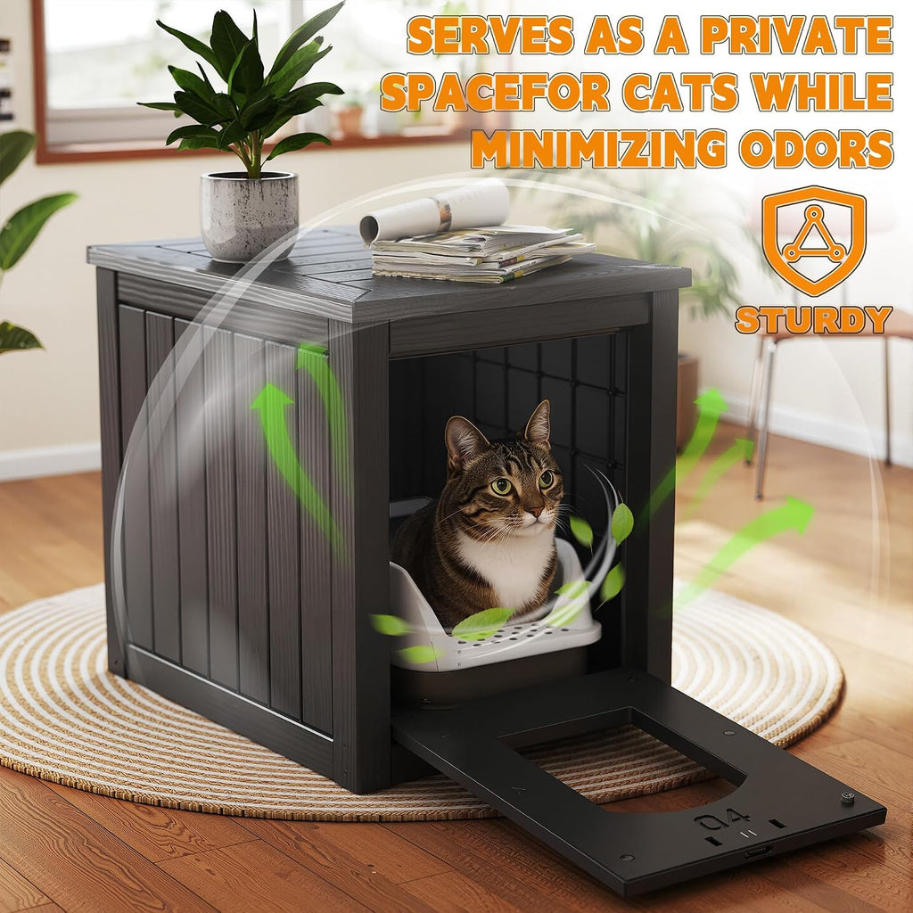 Cat Litter Box Enclosure, Black