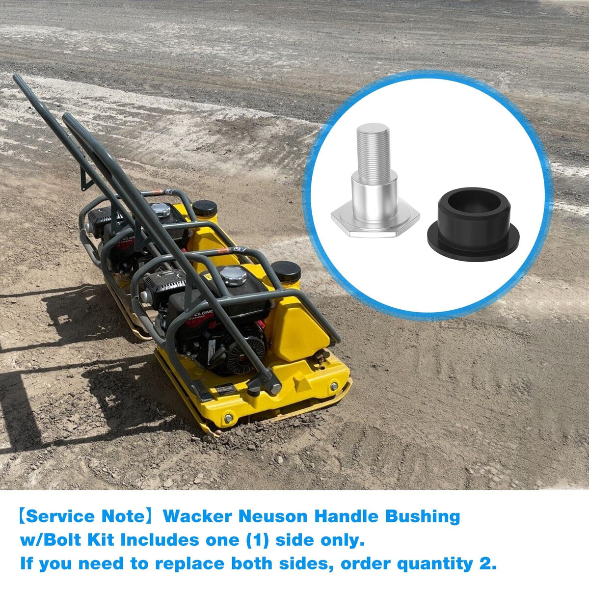 WP1540 WP1550 Handle Bushing w/Bolt Kit for Wacker Neuson newer style