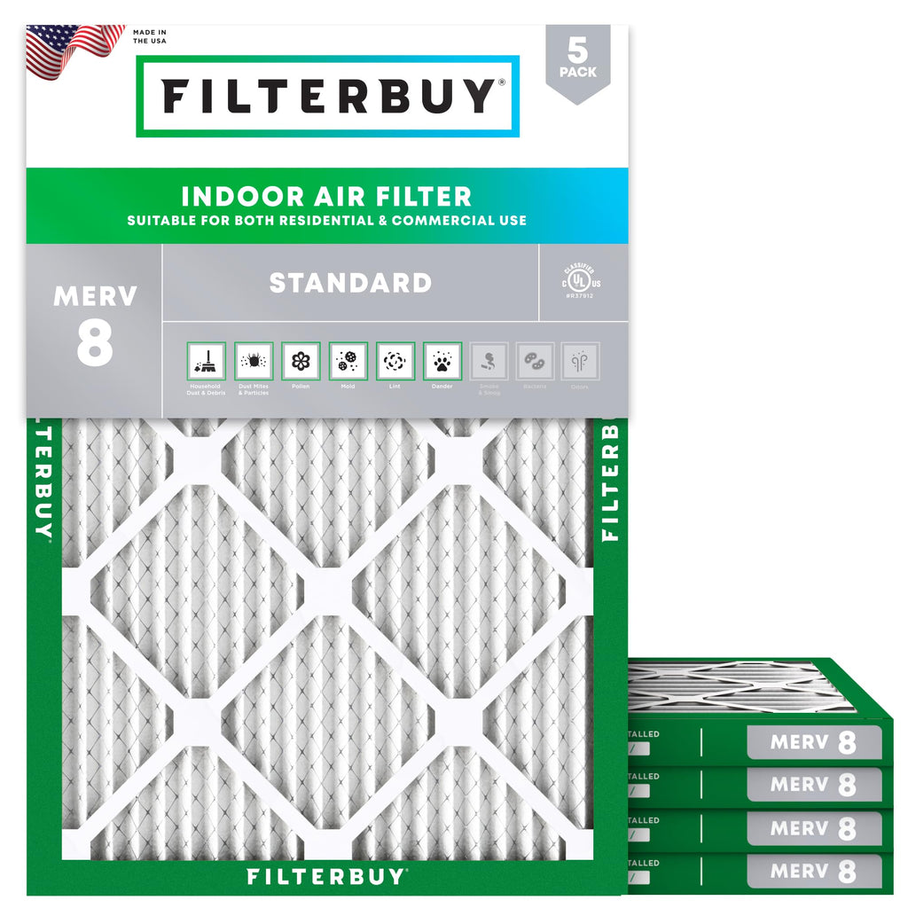 14.5x19.5x1 Air Filter MERV 8 Dust & Allergy Defense (5-Pack)