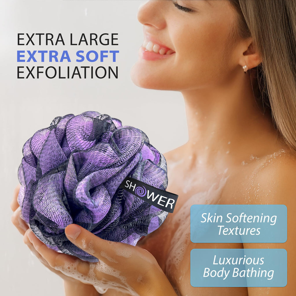 Loofah-Charcoal Bath-Sponge XL-Color-4-Pack Extra-Large 75g