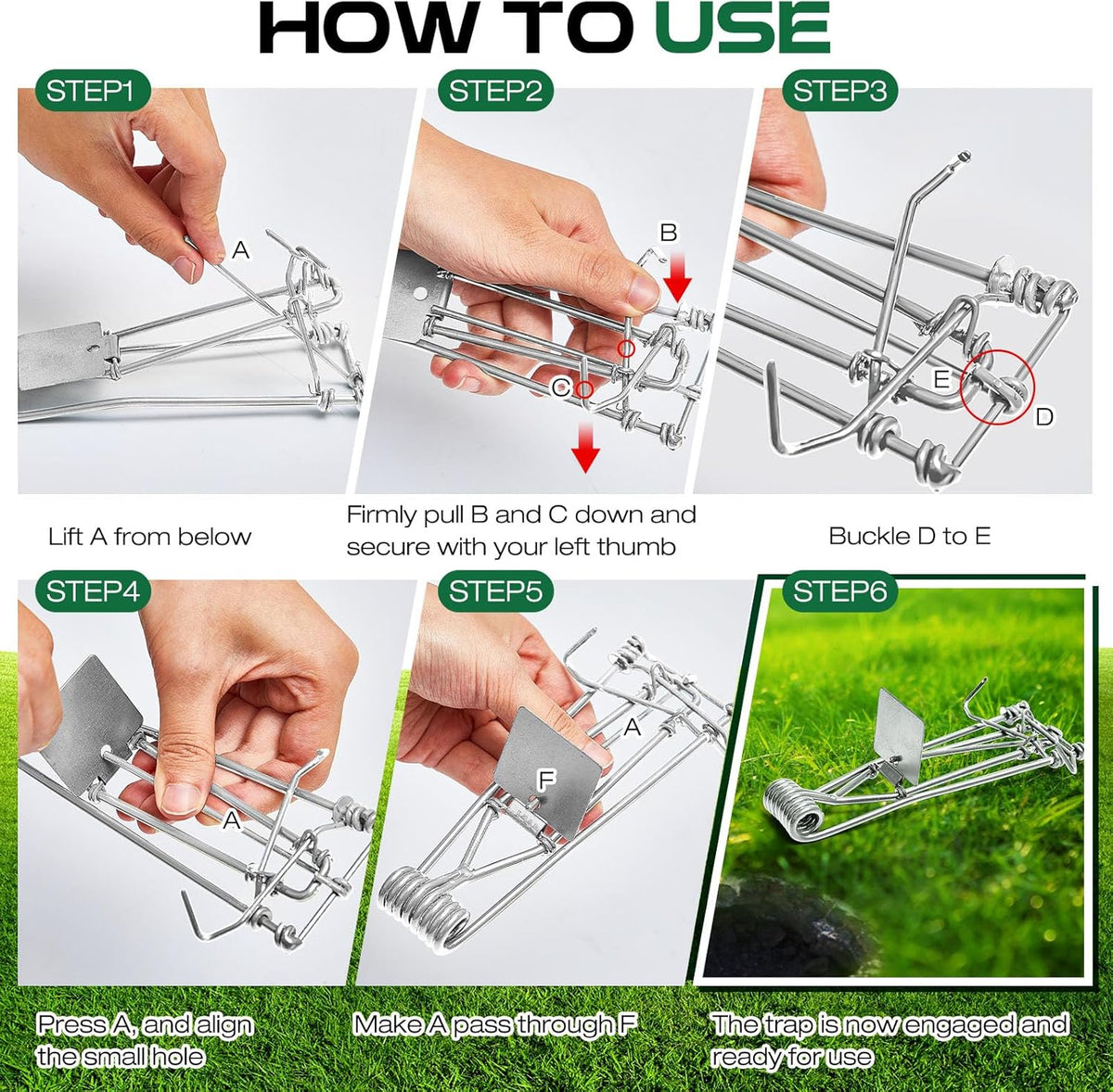 16 Pcs Outdoor Gopher Trap Easy Set Mole Trap Weather Resistant Gopher Killer Vole Killer for Lawn Garden Farm (Silver)