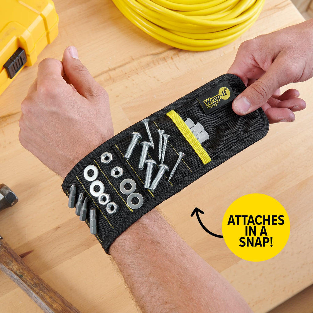 MagSnap Magnetic Wristband by Wrap-It Storage - Black
