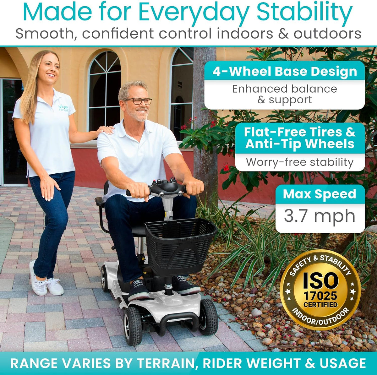 4 Wheel Mobility Scooter - Electric Powered Wheelchair Device