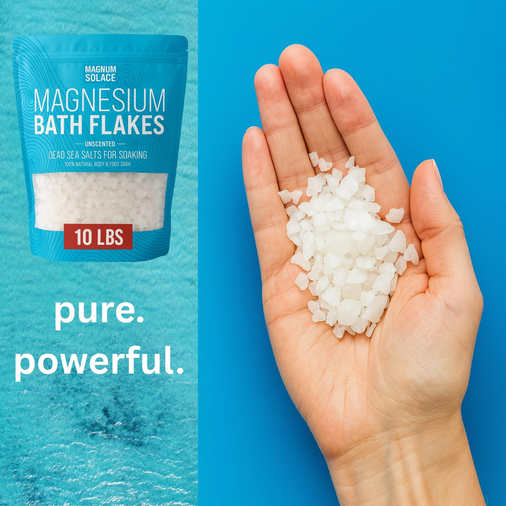 Magnesium Bath Flakes, 10 LB – Pure Magnesium Chloride Flakes – Dead Sea Bath Soak – Epsom Salt Alternative – Unscented