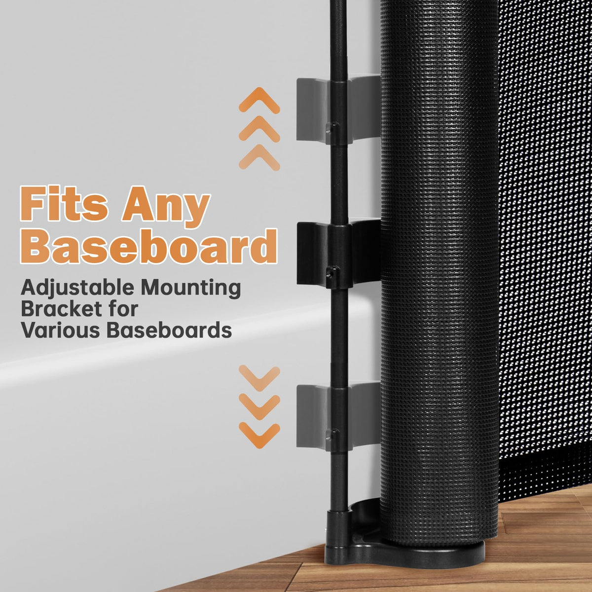 275" x 52" Tall Extra-Wide Retractable Indoor Mesh Pet & Child Safety Gate with One-Hand Safety Lock for Wide Openings, Patios & Stairways