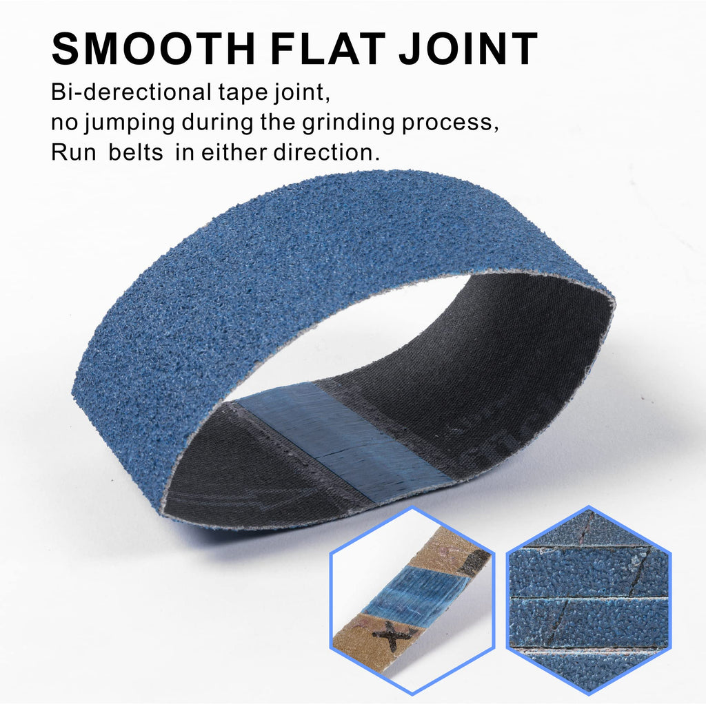 40 Pack Sanding Belts Replacement 2-3/8 x 10-1/4" Size - 10 Each of 40/60/80/120 Grits Zr-Corundum Sanding Belt (2-3/8" x 10-1/4" Belts)