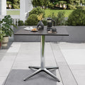 31" Outdoor Metal Square Bistro Table w/Pedestal Base