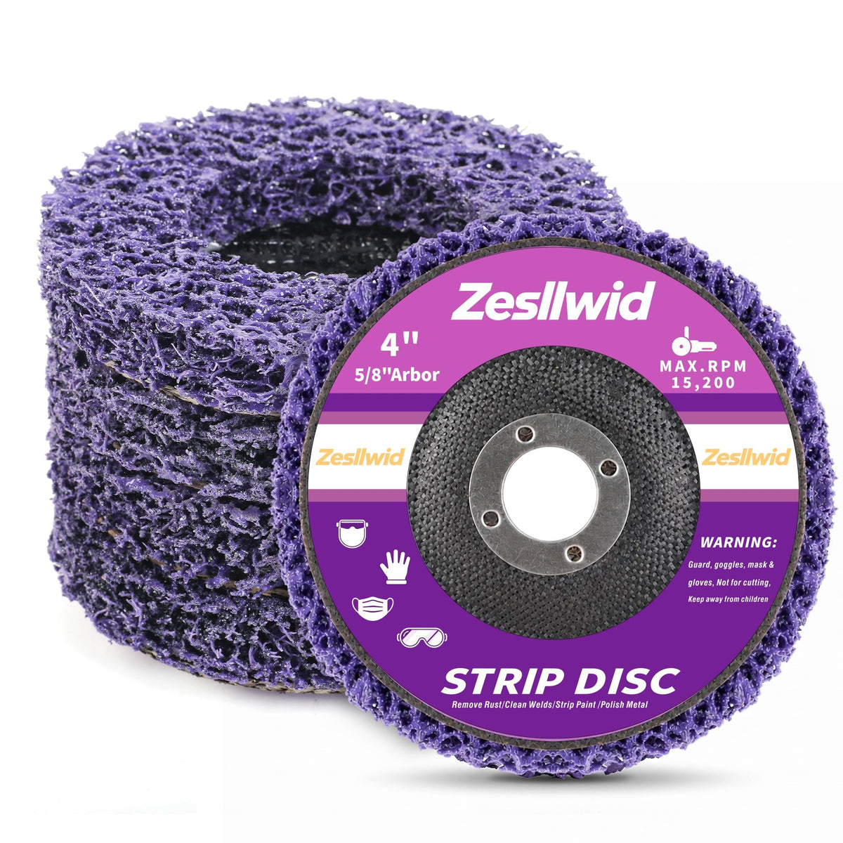 5 Pack 4" Strip Discs Rust Remover Paint Stripper for Angle Grinder
