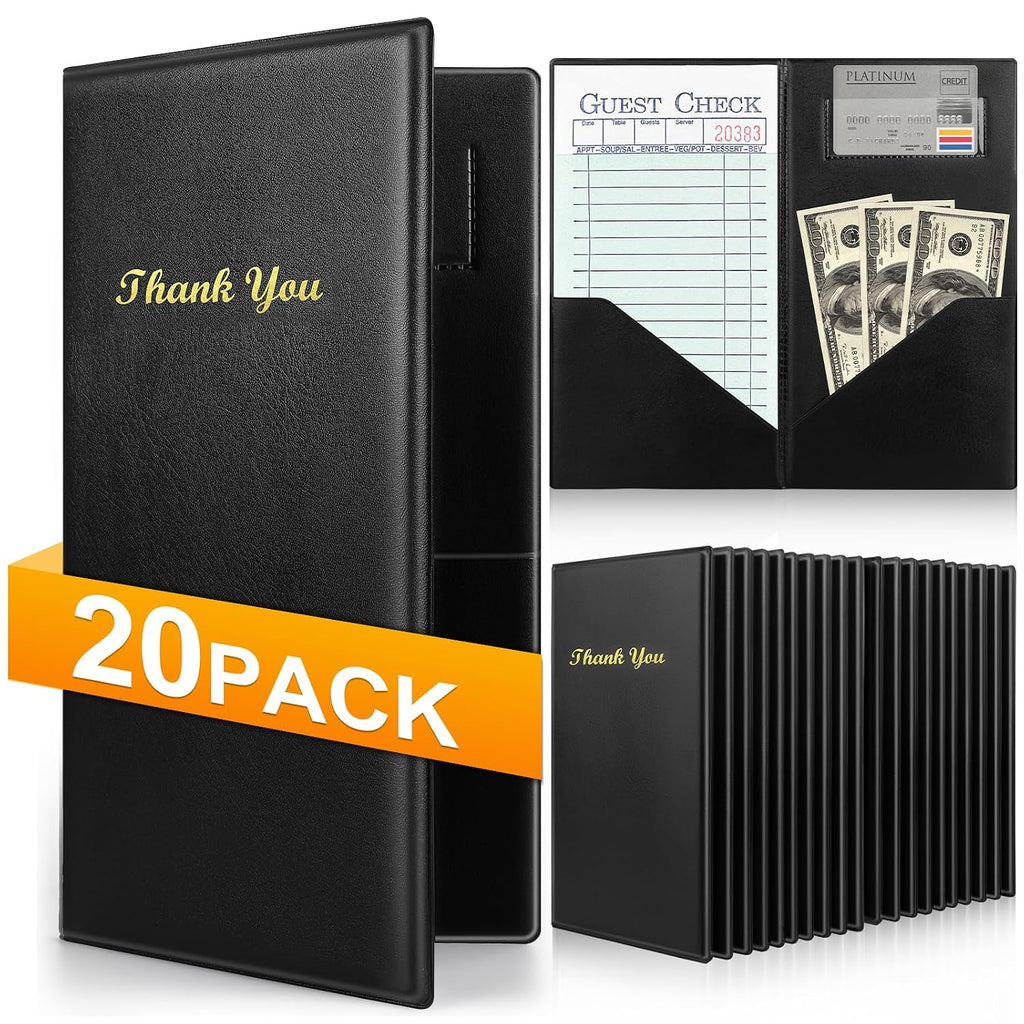 20 Pcs Server Books, Check Presenters for Restaurants