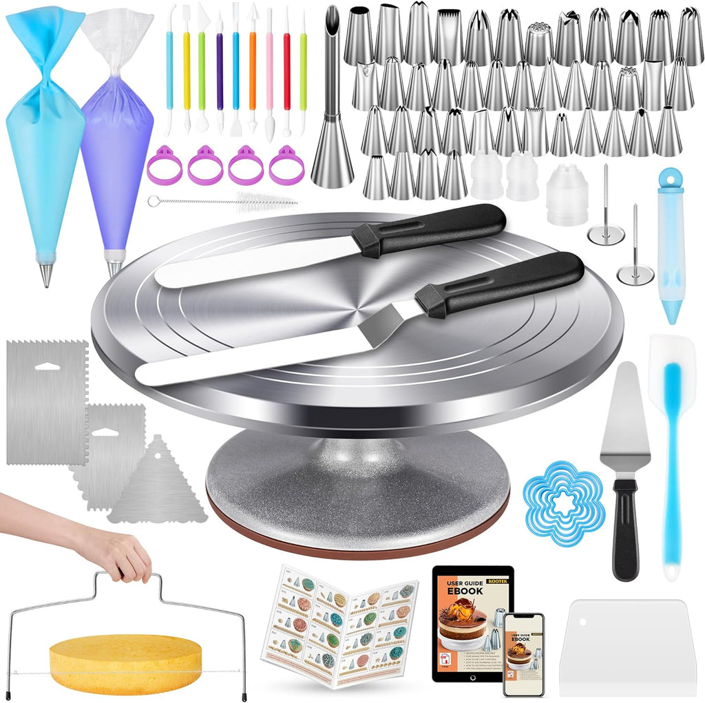 180 Aluminum Cake Decorating Kit, Baking Tools for Beginners & Pros