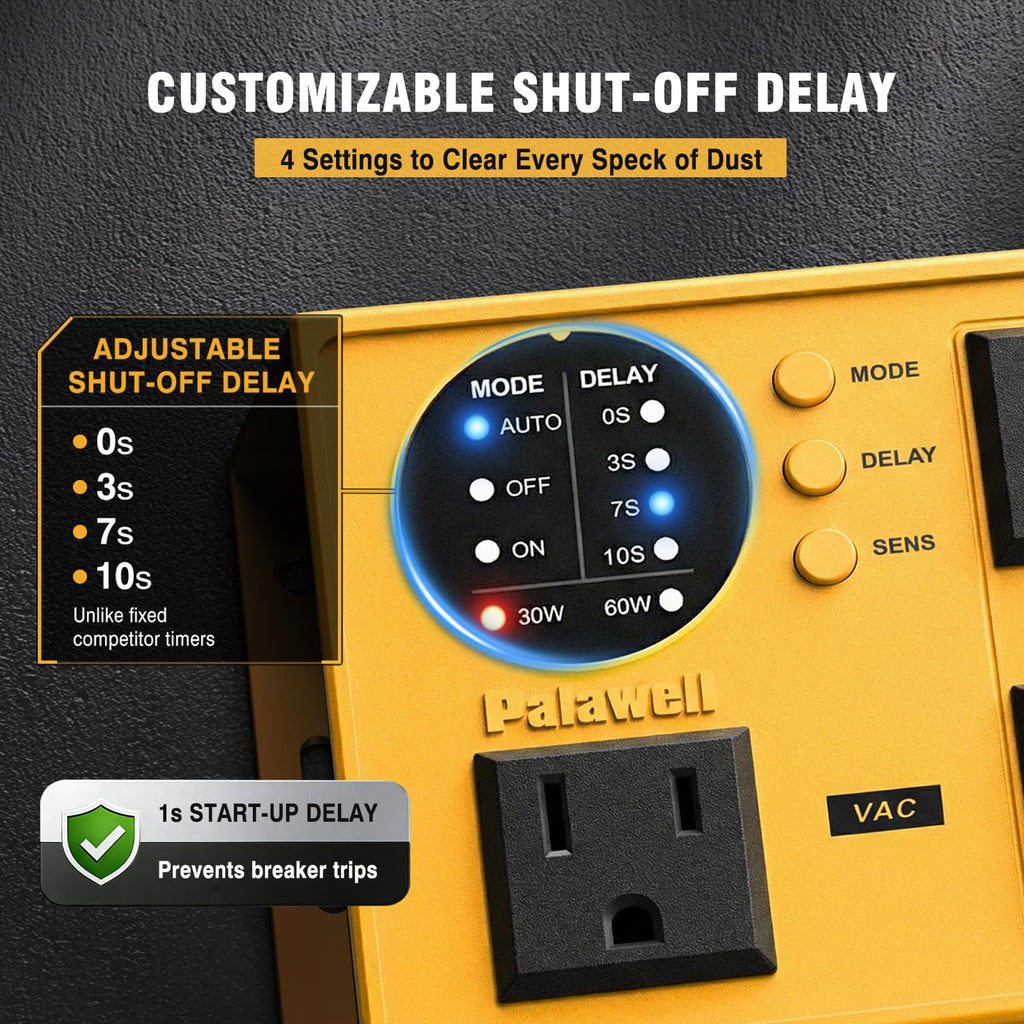 Automatic Vacuum Switch for Power Tools,30W/60W Adjustable Tool‑Activated