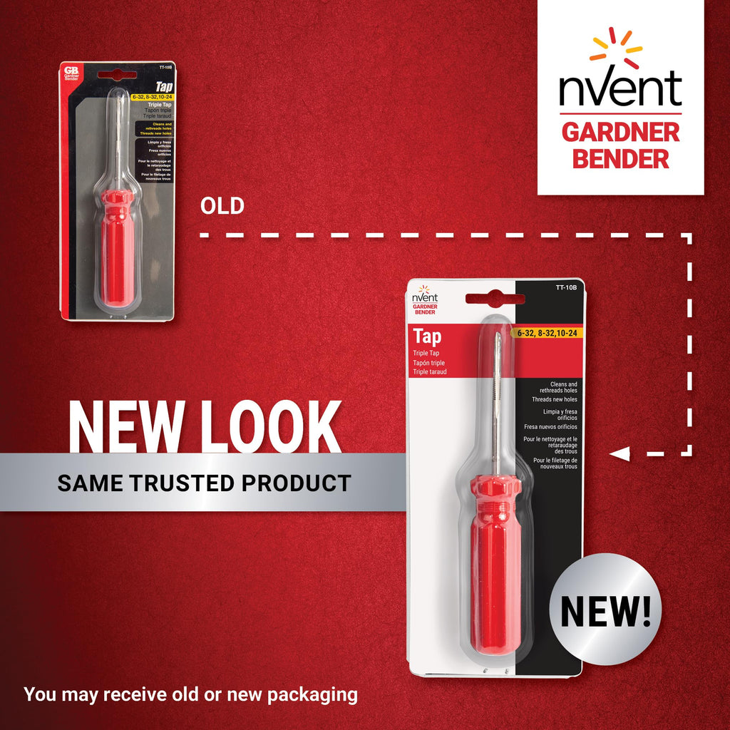 nVent GARDNER BENDER TT-10B 3-Size Tapping Tool, 6-1/2 in. Threading Tap