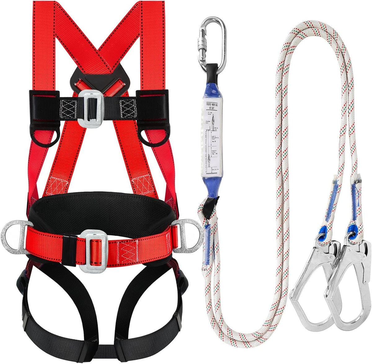 Safety Harness Fall Protection Kit: Roofing Harness for Work | Men Construction Climbing Fall Arrest Safety Harnesses