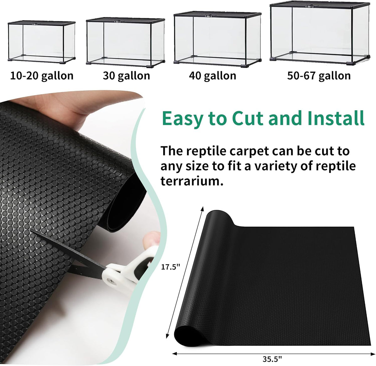 Bearded Dragon Tank Accessories, Reptile Mat, Reptile Terrarium Substrate Liner for Leopard Gecko, Lizard, Snake