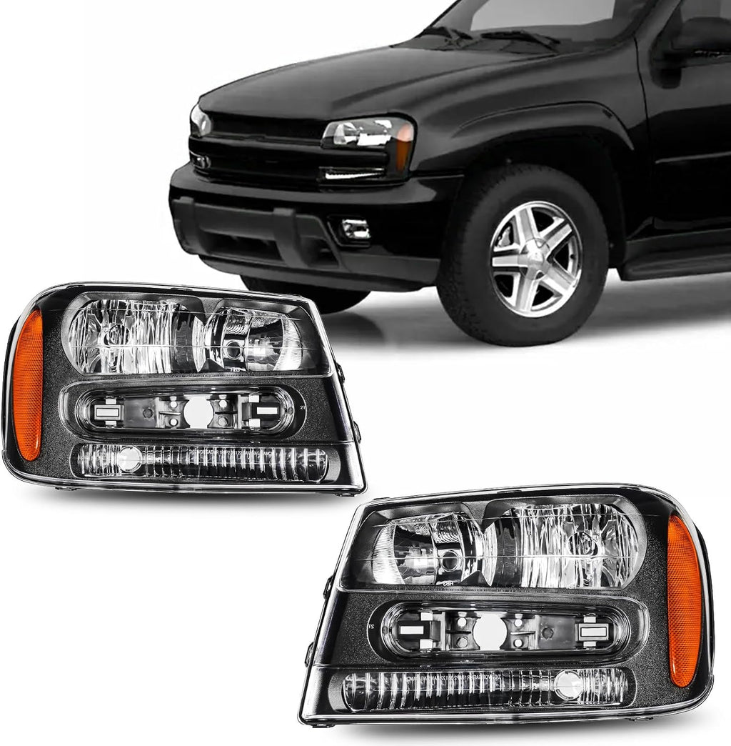 PHILTOP Headlights Assembly for Chevy Trailblazer EXT 2002-2006 4.2L