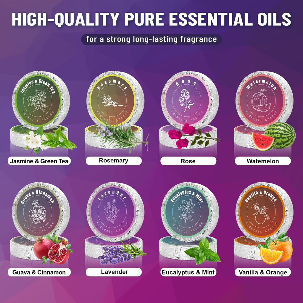 Shower Steamers Aromatherapy for Women & Men, Shower Bombs 8 Pack
