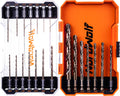 NordWolf 21-Piece M35 Cobalt Drill Bit Set for Stainless Steel, Hard Metals & Cast Iron, Jobber Length with 1/4" Hex Shank, Sizes 1/16" to 1/2" in Storage Case