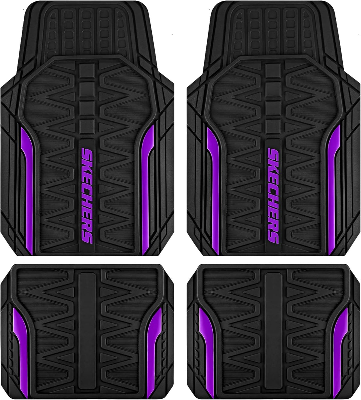 Car Floor Mats,Heavy Duty Rubber Car Mats Full Set,All Weather Floor Mats,Waterproof TrimTo Fit Universal Floor Liner
