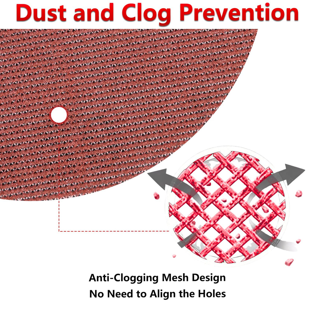 KQCXIK 50 Pcs 6 Inch Mesh Sanding Disc for Random Orbital Sander 240 Grit
