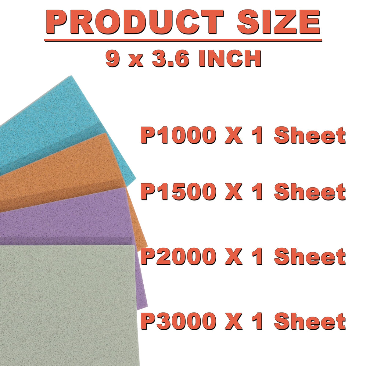 BMOTL Performance Foam Sandpaper Sheets: 4Pcs, 1000 1500 2000 3000 Grit