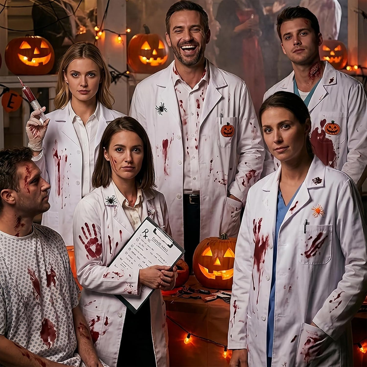 White Lab Coat Men,Doctor Costume Adult,Halloween Costumes for Men | Medical Lab Coat,Thick,3 Pocket,Long