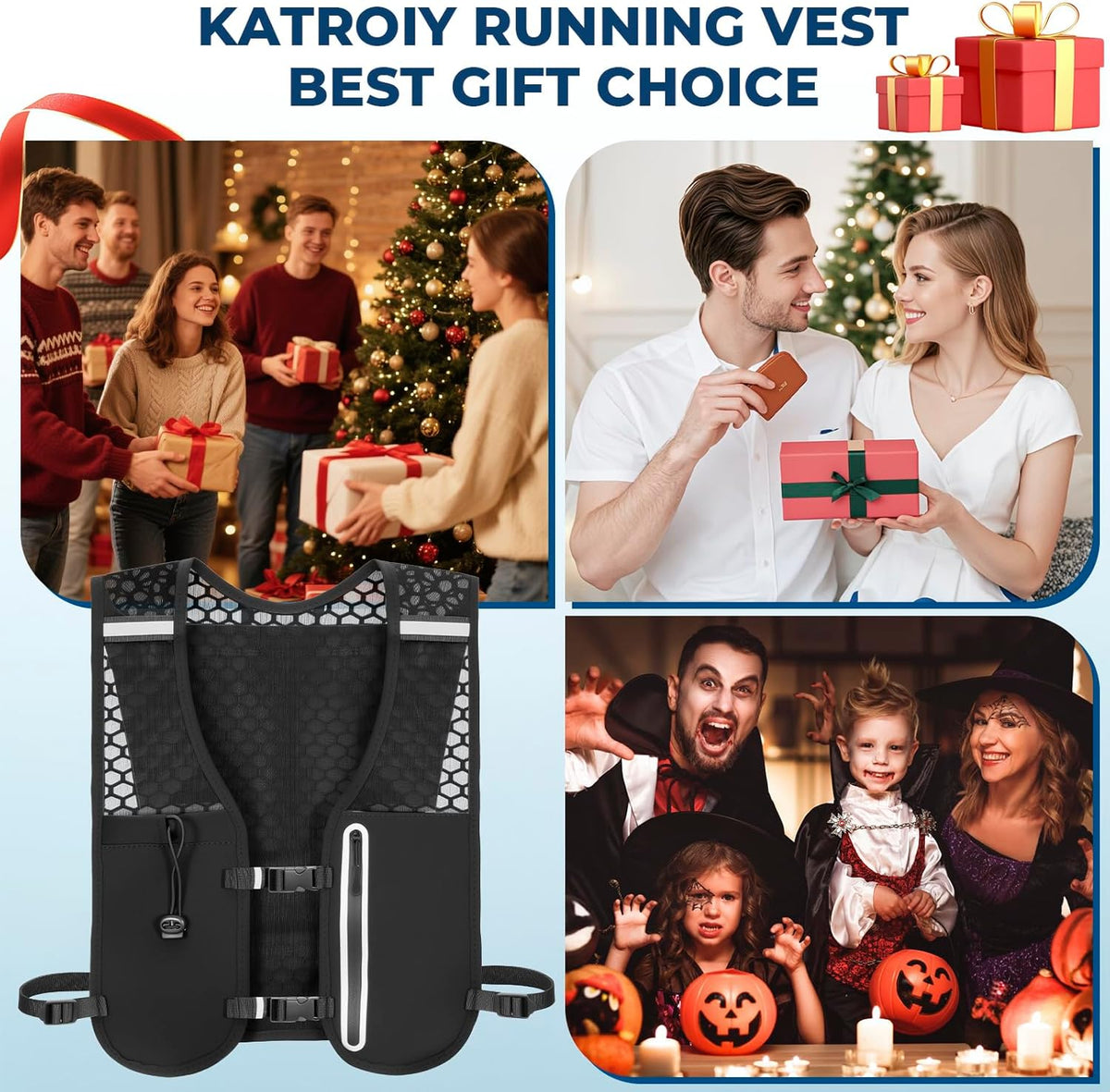 Running Hydration Vest, Adjustable Chest Straps Running Vest for Women Men with 500ml Soft Flask