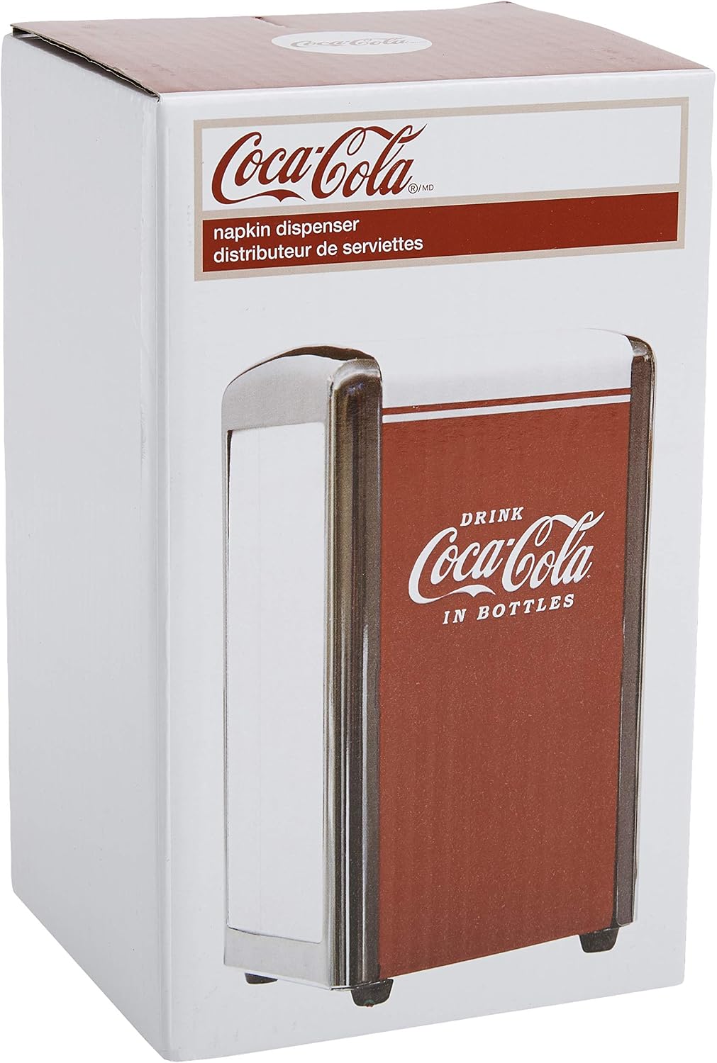 Coca-Cola CC342 Drink Coca-Cola Napkin Dispenser,Red,Small