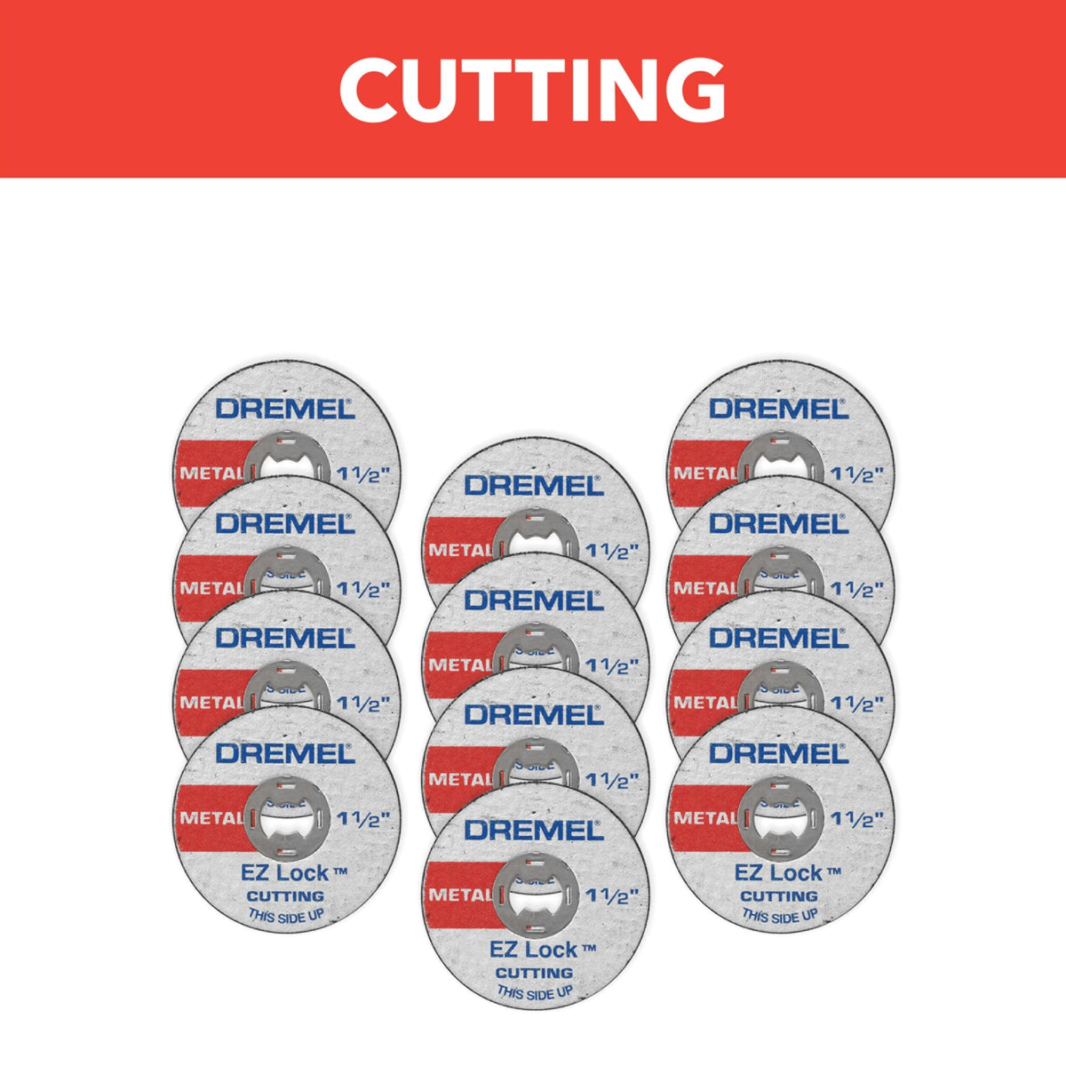 Dremel EZ456B 1-1/2" EZ Lock Rotary Tool Cutting Wheels - 12 Pieces