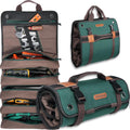 15-Pocket Tool Roll - Heavy-Duty, Green-RipStop, 15L Capacity