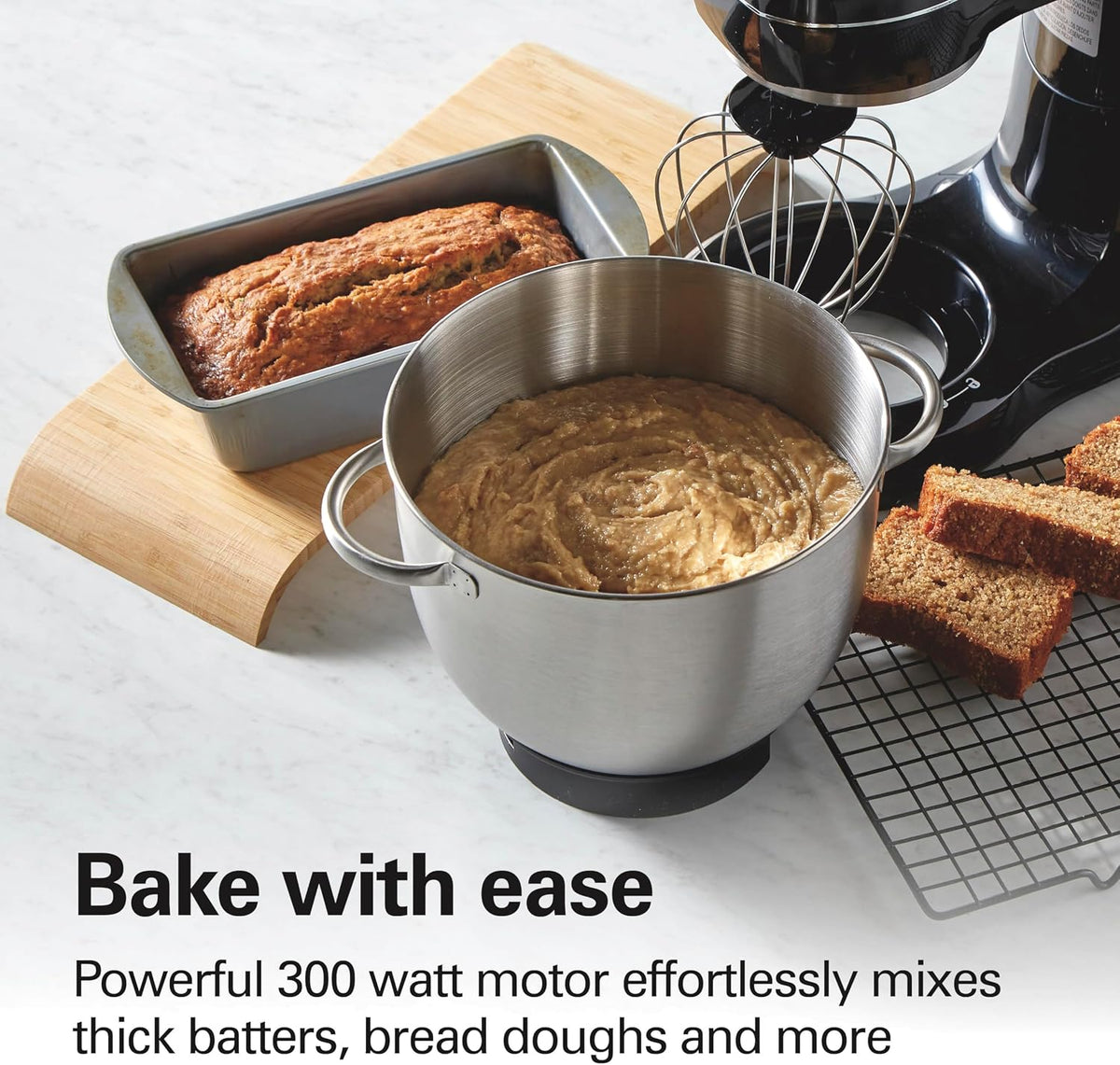 4 Qt Electric Stand Mixer With 7 Speeds, Easy-Carry Handle | Planetary Mixing For Full Bowl Coverage | Splash Guard |