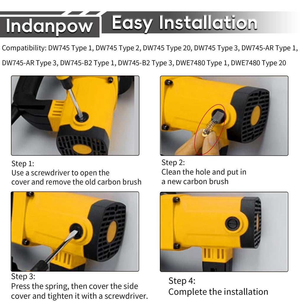 Indanpow Replacement for 5140033-19 Table Saw Carbon Brush, 10-Pack
