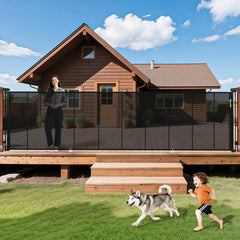 275" x 52" Tall Extra-Wide Retractable Indoor Mesh Pet & Child Safety Gate with One-Hand Safety Lock for Wide Openings, Patios & Stairways