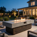 56 Inch Outdoor Rectangular Propane Fire Pit Table 50000 BTU